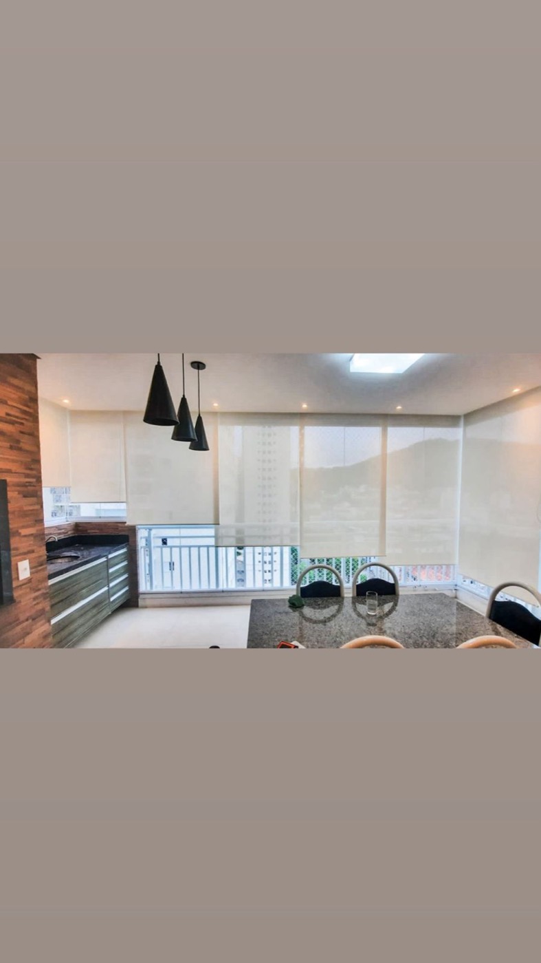 Persiana tela solar em varanda gourmet com vista